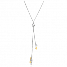 MINET Pozlacený moderní stříbrný visací náhrdelník s drobnými přívěsky JMAS0189GN75