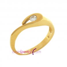 Dámský prsten žluté zlato se zirkonem HU270