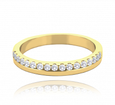 MINET pozlacený stříbrný snubní prsten s bílými zirkony JMAN0444GR58