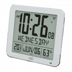 Rádiem řízené digitální hodiny s češtinou JVD stříbrné DH9335.1