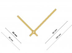 Zlaté rovné hliníkové ručičky na hodiny 85 mm | 65 mm 60-0002/AZ