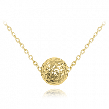 Broušený stříbrný pozlacený náhrdelník MINET KULIČKA JMAS0117GN45