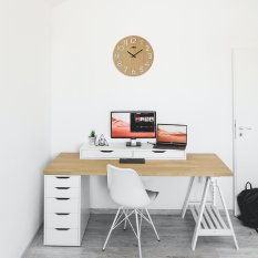 Dřevěné designové hodiny tmavě hnědé PRIM Authentic Veneer - B E07P.4242.51