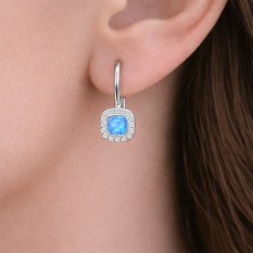 Náušnice z bílého zlata s opálém EA000749