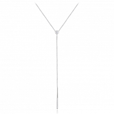 MINET Elegantní stříbrný náhrdelník s bílými zirkony JMAS0201SN40