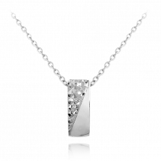 Luxusní stříbrný broušený náhrdelník MINET JMAS0119SN45