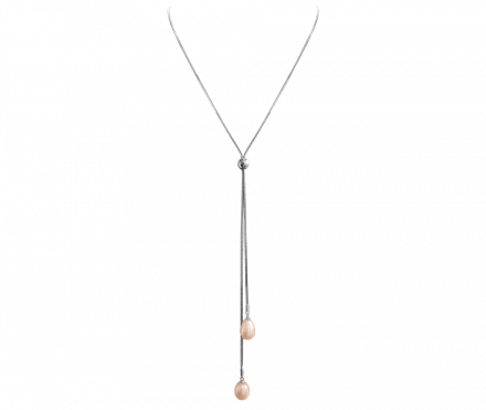 Luxusní stříbrný náhrdelník MINET s růžovými perličkami JMAS7019PN70