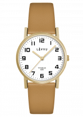 Zlaté dámské titanové hodinky LAVVU MANDAL LWL5031