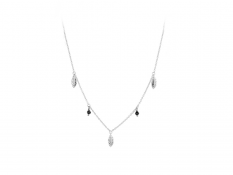 Stříbrný náhrdelník s onyxem SVLN0175XH2ON00