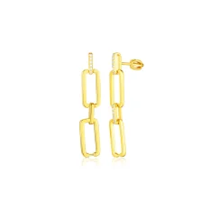 Pozlacené stříbrné náušnice se zirkony SVLE0884SH2GOSR