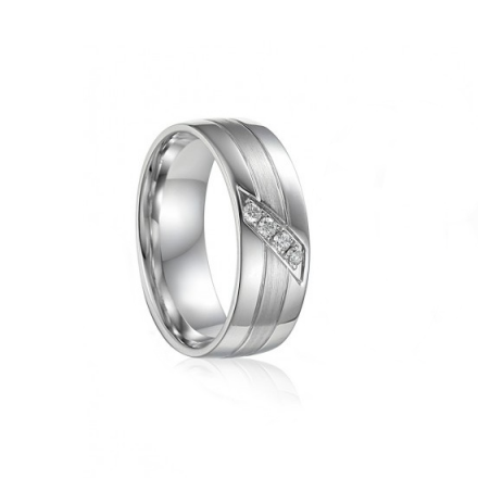 Dámský snubní prsten z bílého zlata s brilianty 004WWG