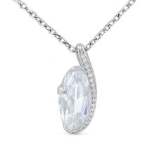 Luxusní stříbrný přívěsek s oválným broušeným kamenem a třpytivými zirkony JOY´s JOY-P3