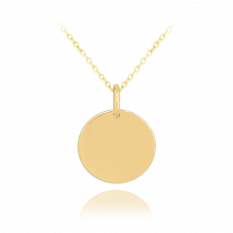 MINET Pozlacený stříbrný náhrdelník ENGRAVE JMAS8212GN45