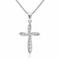 Zlatý přívěsek z bílého zlata křížek AUH0038-W-WH-0140