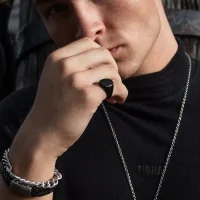 Pánský prsten AZE JEWELS Signet - Noir AZ-RG002-B-020