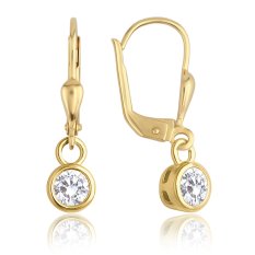 MINET Elegantní zlaté náušnice s bílými zirkony JMG0311WGE00