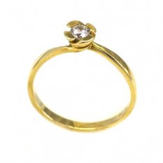 Prsten ve žlutém zlatě zdobený zirkonem TORP-210Z