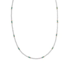 Stříbrný náhrdelník s tyrkysem Giava AL3955-Oro-BiancoTurchese