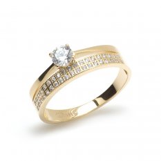 Dvojitý zlatý prsten se zirkony ZR0114XJ72-9755