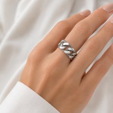 Originální stříbrný prsten inspirovaný vzhledem masivního řetězu SVLR0935S750055