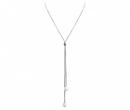 Luxusní stříbrný náhrdelník MINET s bílými perličkami JMAS7019WN70