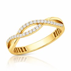 MINET Elegantní zlatý prsten s bílým zirkonem JMG0321WGR16