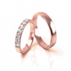 Snubní prsteny z růžového zlata DR015/R