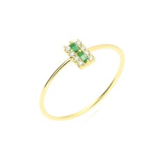 Jemný zlatý prsten se zirkony RA005147