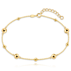 MINET Elegantní zlatý náramek s kuličkami JMG0226WGB16