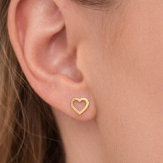MINET Elegantní zlaté náušnice srdíčka JMG0183WGE00