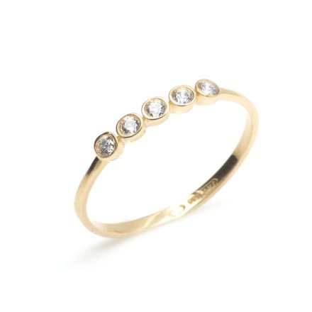 Dívčí zlatý prsten se zirkony ZR0075XJ70-7751
