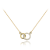 MINET Zlatý náhrdelník kroužky s bílými zirkony JMG0124WGN45