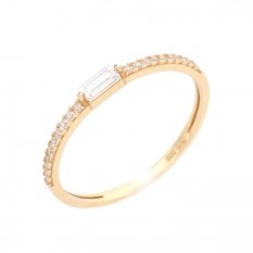 Dámský prsten z bílého zlata se zirkony KLOP-089