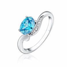 Elegantní stříbrný prsten s výrazným modrým kamenem SVLR0844SH2M255