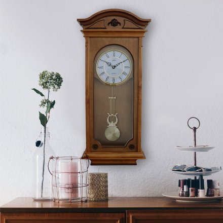Dřevěné kyvadlové nástěnné hodiny E05.3893.50