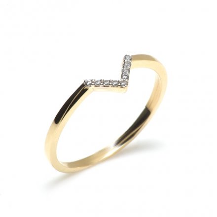Prsten ze žlutého zlata se zirkony RA003222