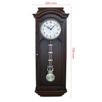 Tradiční dřevěné hodiny tmavě hnědé PRIM Radio Melody III - B - radio controlled E01P.4237.52