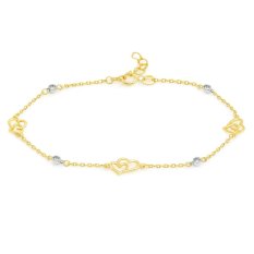 Zlatý náramek spojené srdíčka KO-266898430