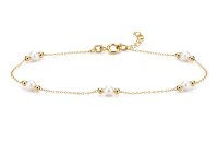 Elegantní zlatý náramek s perlami HELN-095Z17