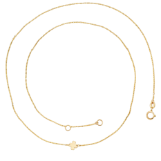 MINET Elegantní zlatý náhrdelník čtyřlístek JMG0176WGN45