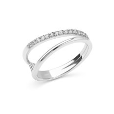 Prsten z bílého zlatra se zirkony RA003268