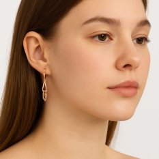 Visací náušnice z růžového zlata EA000223