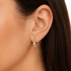 MINET Elegantní zlaté náušnice a kuličkami a se zirkony JMG0358WGE00