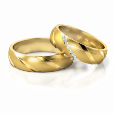 Zlaté snubní prsteny se zirkony vzor 280/G